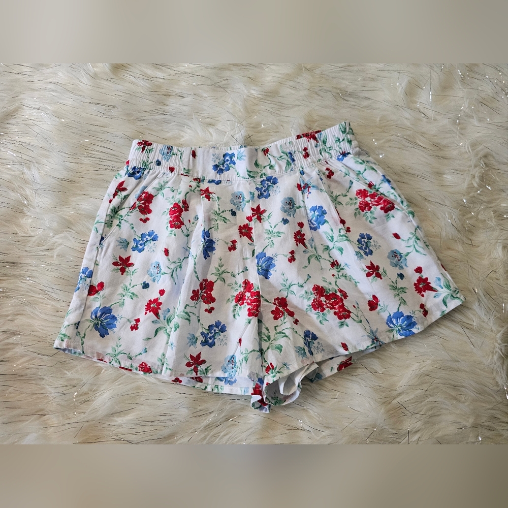 NWT Janie & Jack Floral Print Shorts Sz 8 Festive American Colors Cute & Dressy